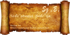 Széphegyi Beáta névjegykártya